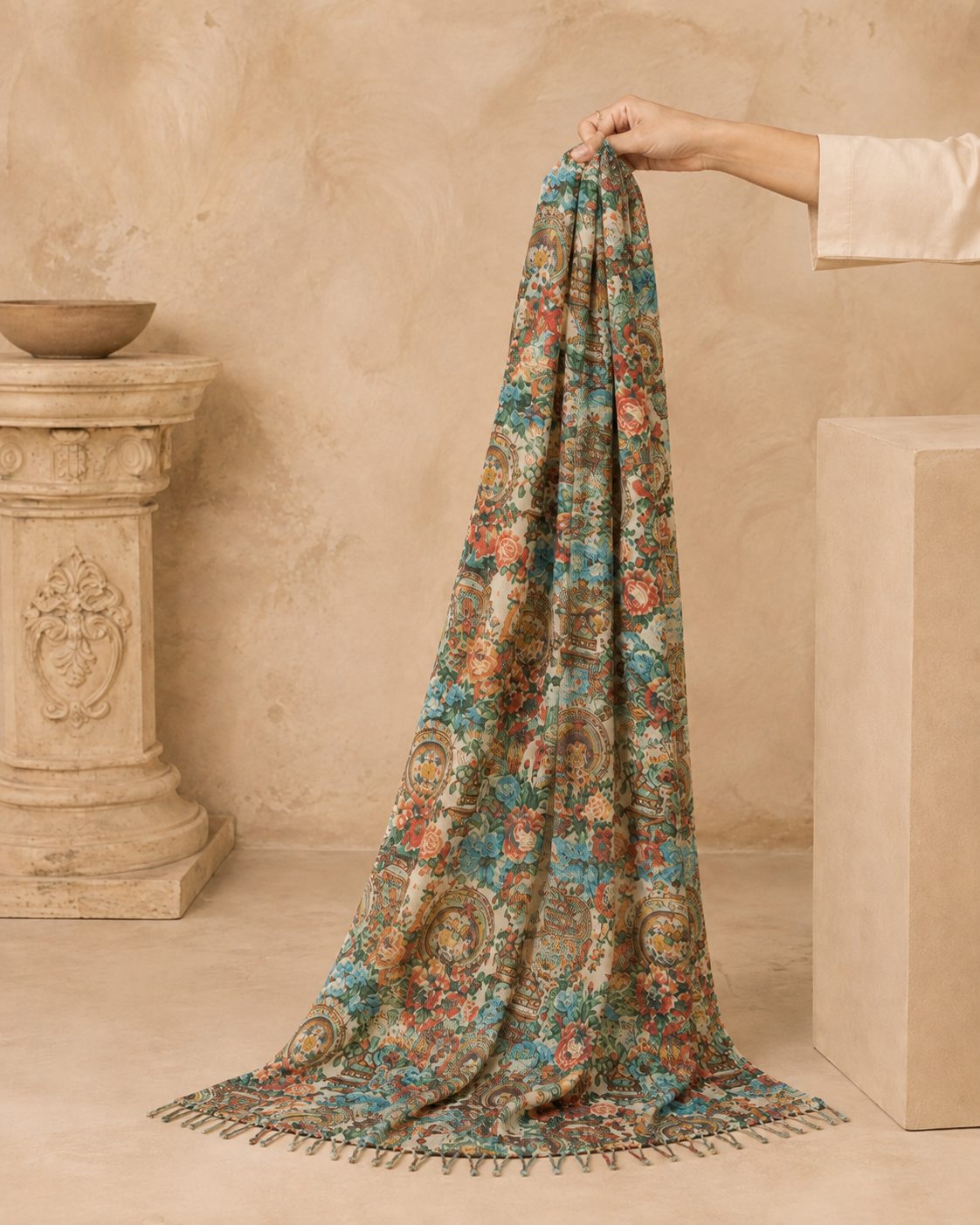 Garden Digital Print 1 Piece Cotton lawn Scarf