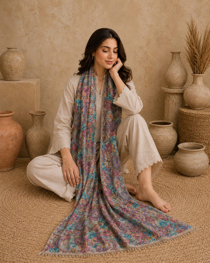 Garden Digital Print 1 Piece Cotton lawn Scarf