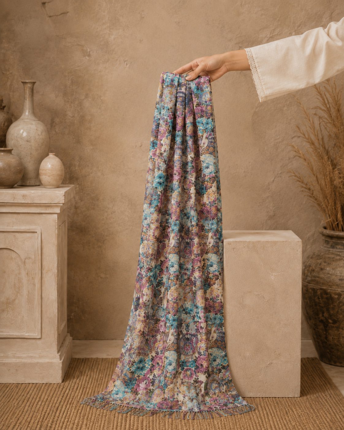 Garden Digital Print 1 Piece Cotton lawn Scarf