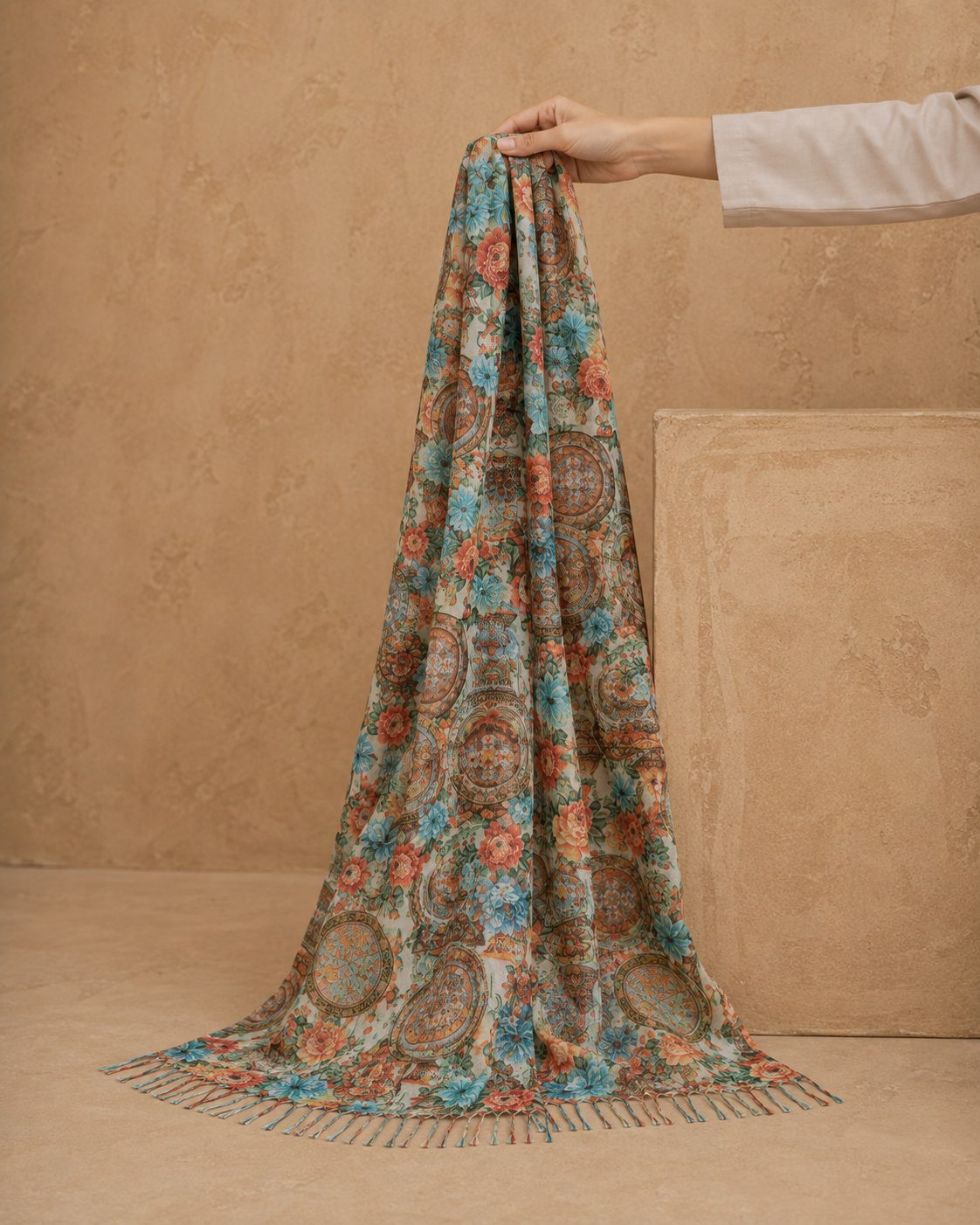 Garden Digital Print 1 Piece Cotton lawn Scarf