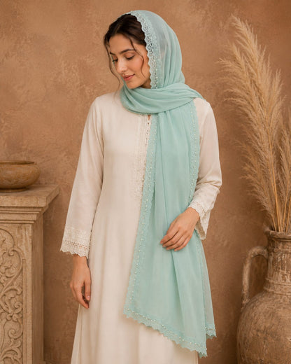 Elegant Pearl  1 piece lawn Scarf