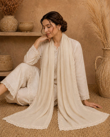 Elegant Pearl  1 piece lawn Scarf