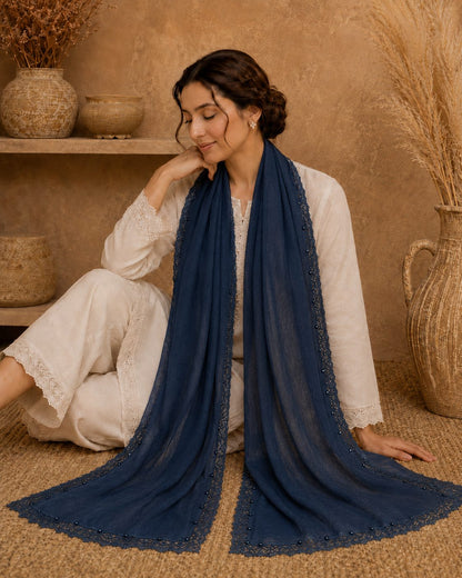 Elegant Pearl  1 piece lawn Scarf