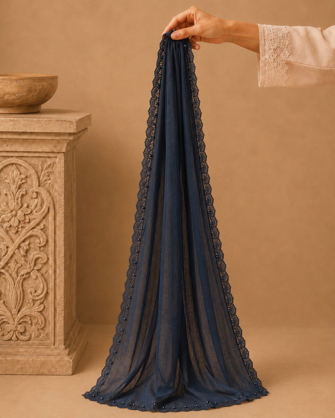 Elegant Pearl  1 piece lawn Scarf