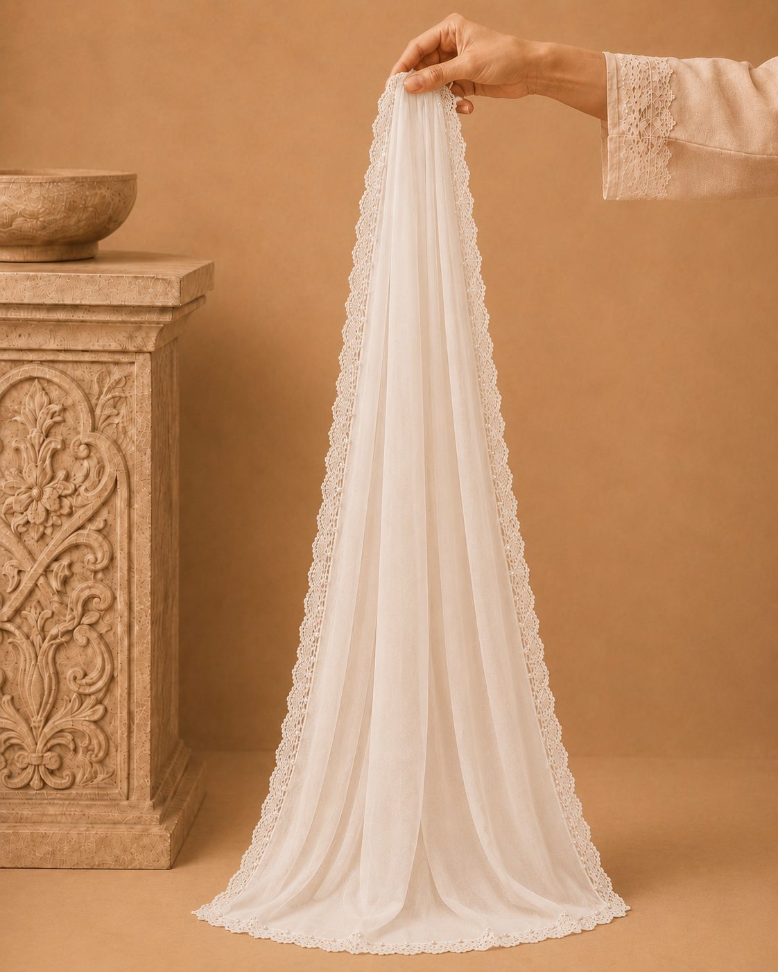 Elegant Pearl  1 piece lawn Scarf