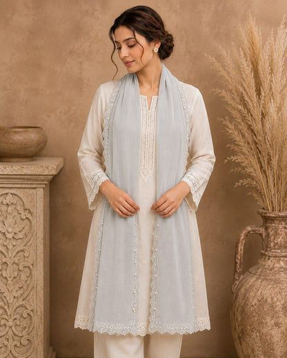 Elegant Pearl  1 piece lawn Scarf