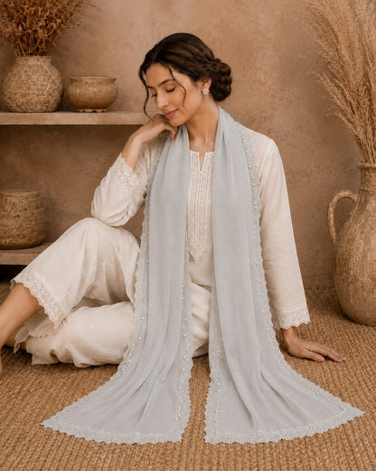 Elegant Pearl  1 piece lawn Scarf