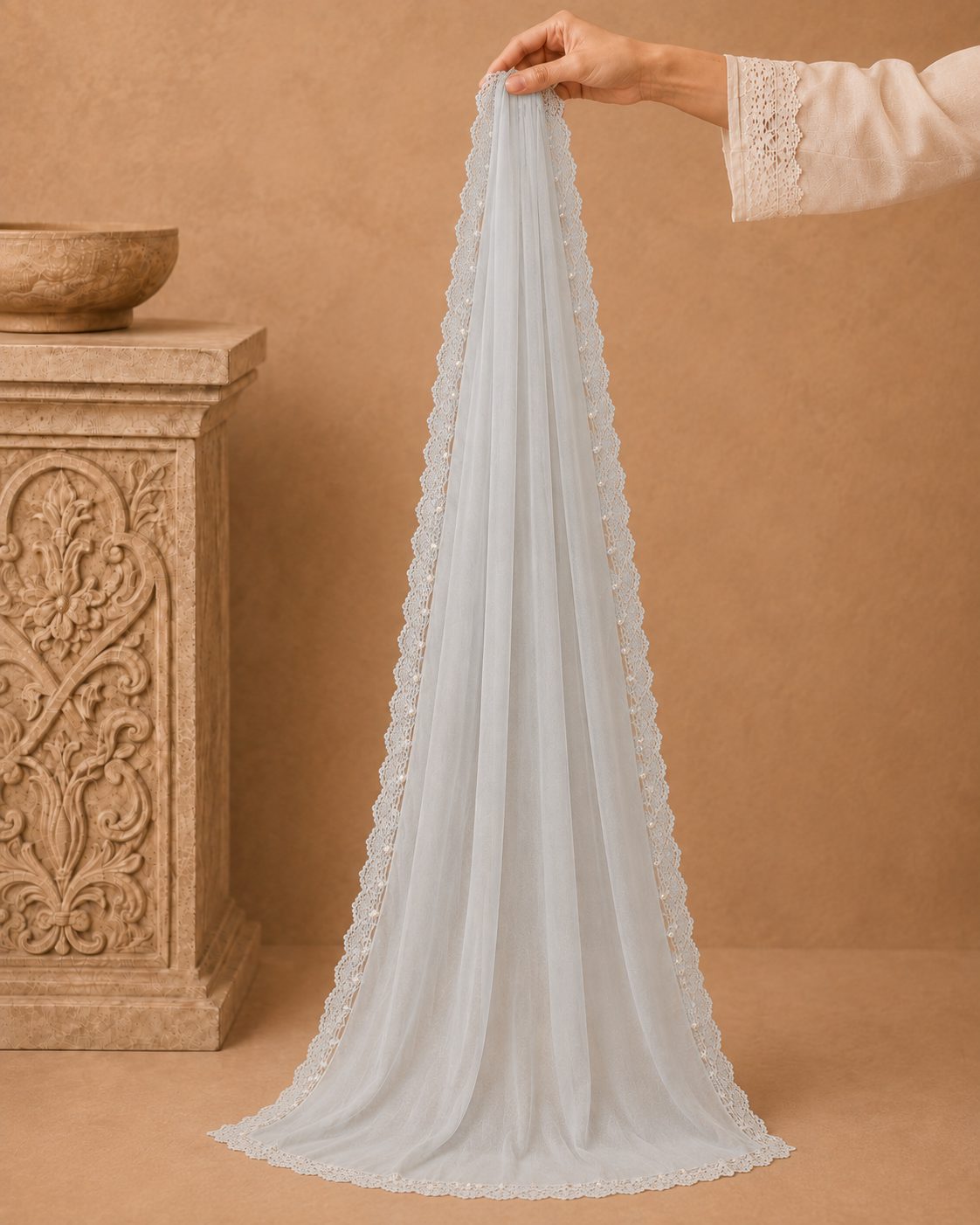 Elegant Pearl  1 piece lawn Scarf