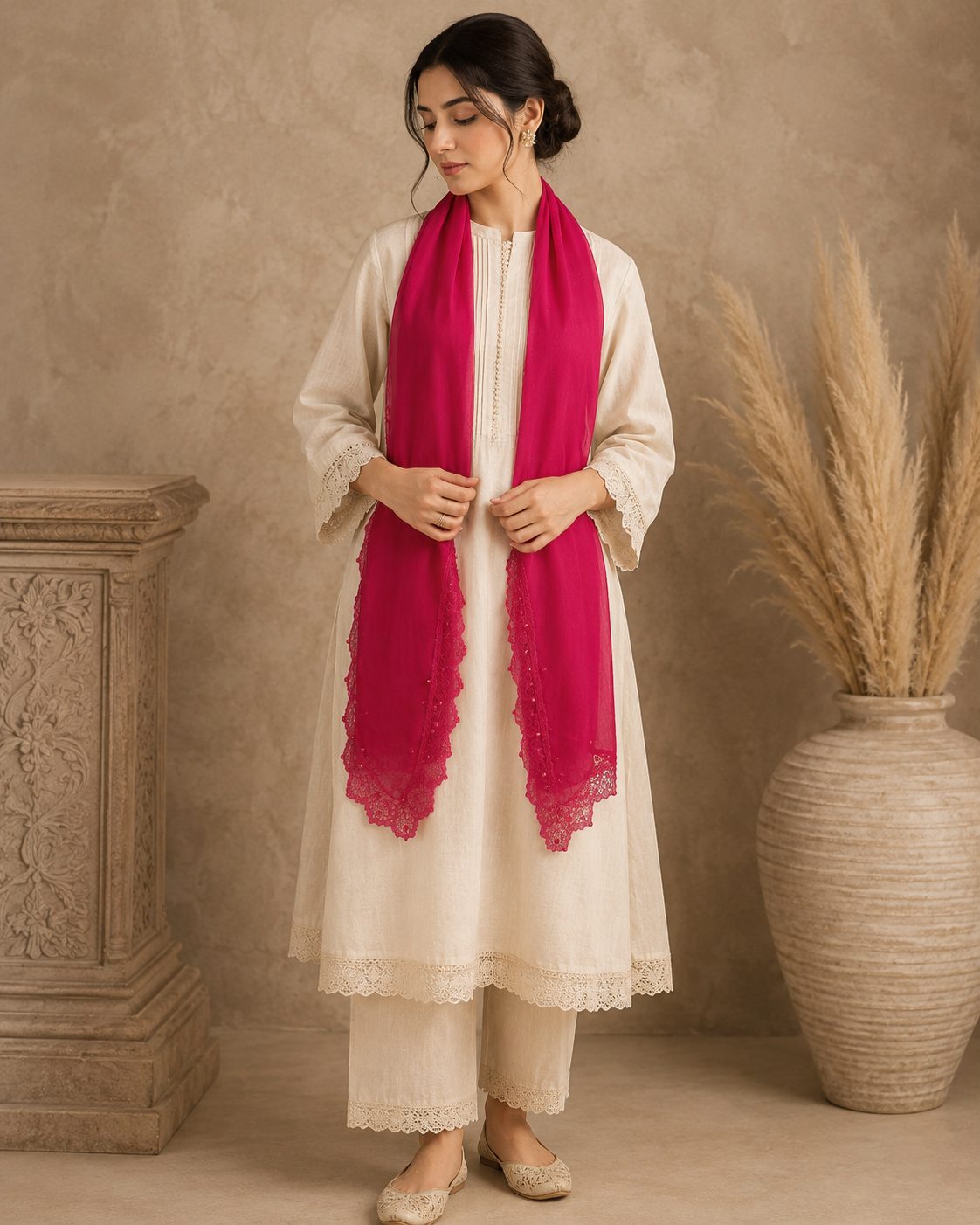 Elegant Pearl  1 piece lawn Scarf