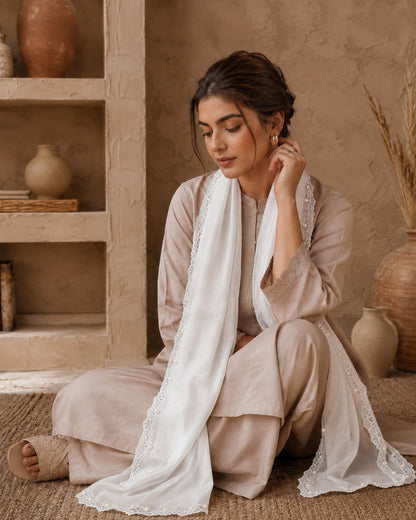 Elegant Pearl  1 piece lawn Scarf