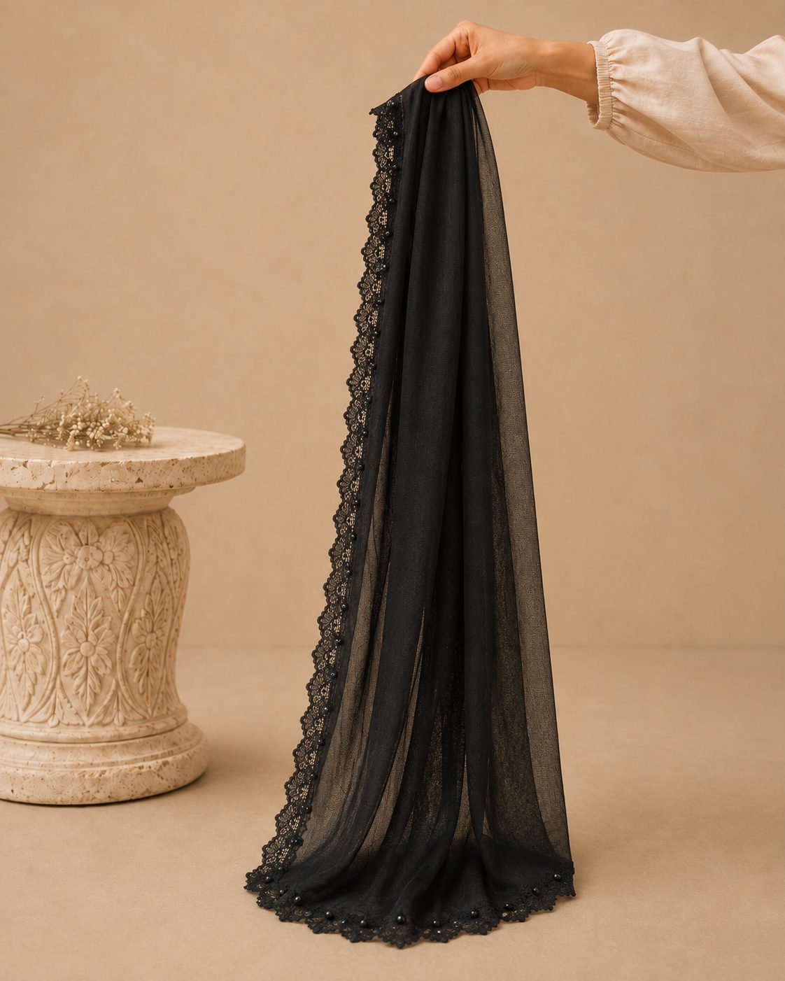 Elegant Pearl  1 piece lawn Scarf