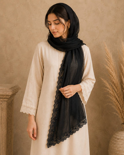 Elegant Pearl  1 piece lawn Scarf