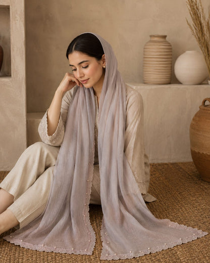 Elegant Pearl  1 piece lawn Scarf