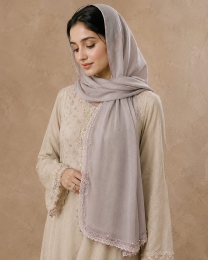 Elegant Pearl  1 piece lawn Scarf