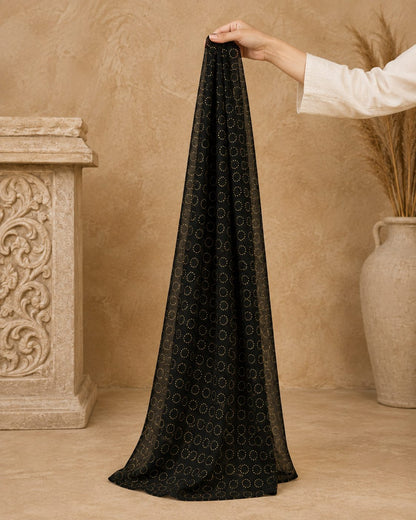 Metallic Doted Circle 1 Piece Chiffon scarf