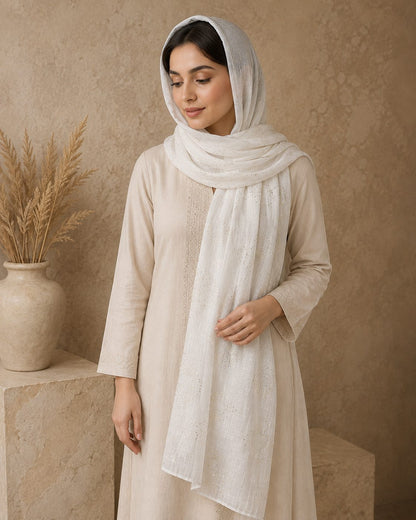 Metallic Doted Circle 1 Piece Chiffon scarf