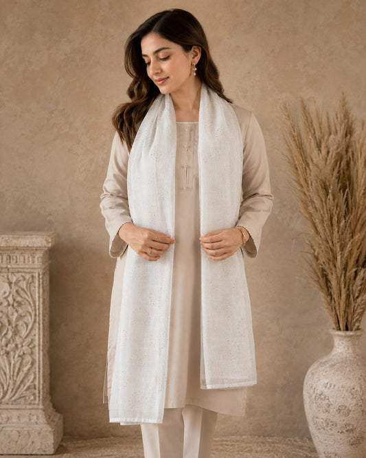 Metallic Doted Circle 1 Piece Chiffon scarf