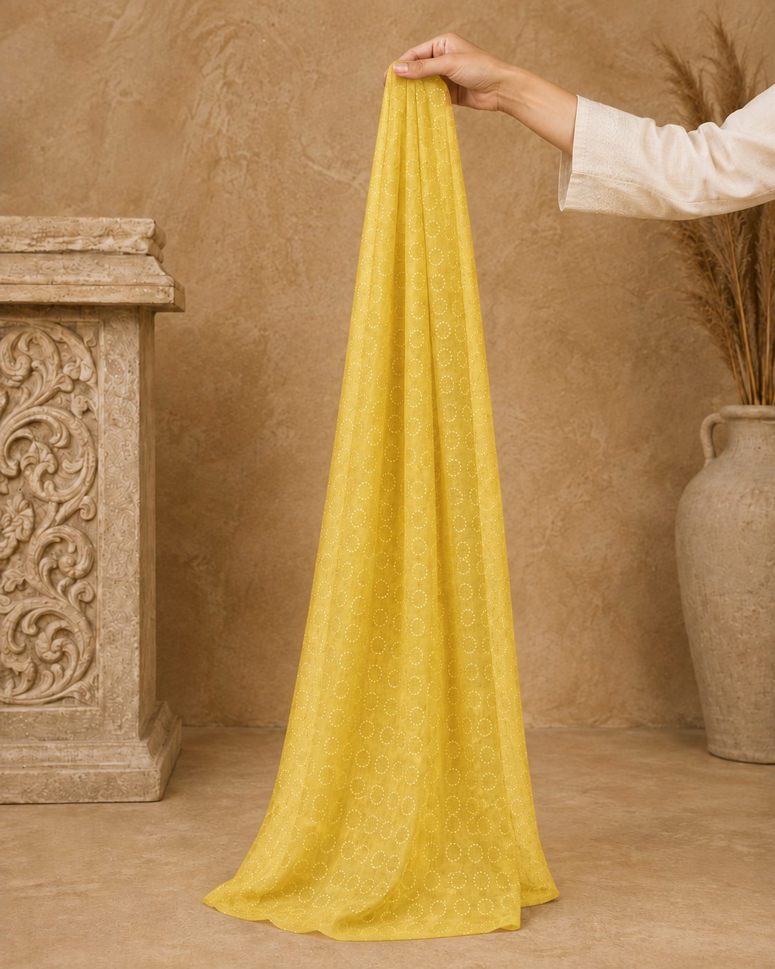 Metallic Doted Circle 1 Piece Chiffon scarf
