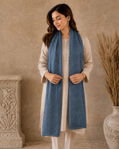 Metallic Doted Circle 1 Piece Chiffon scarf
