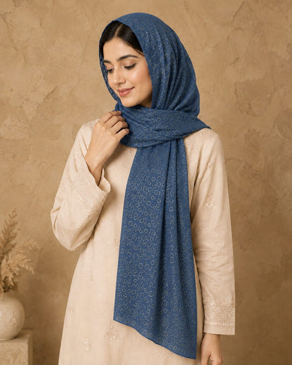 Metallic Doted Circle 1 Piece Chiffon scarf
