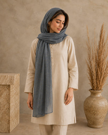 Metallic Doted Circle 1 Piece Chiffon scarf