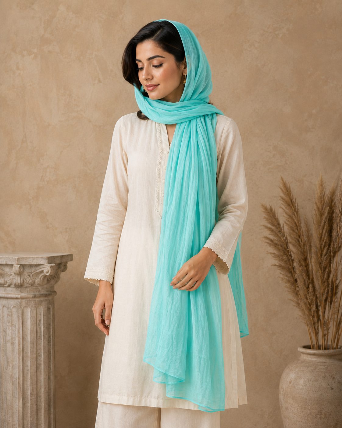 Essential Plain 1 piece lawn Scarf