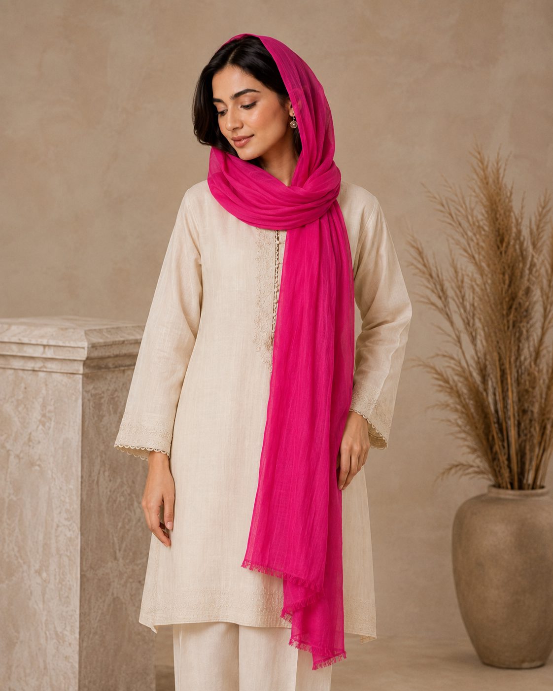 Essential Plain 1 piece lawn Scarf