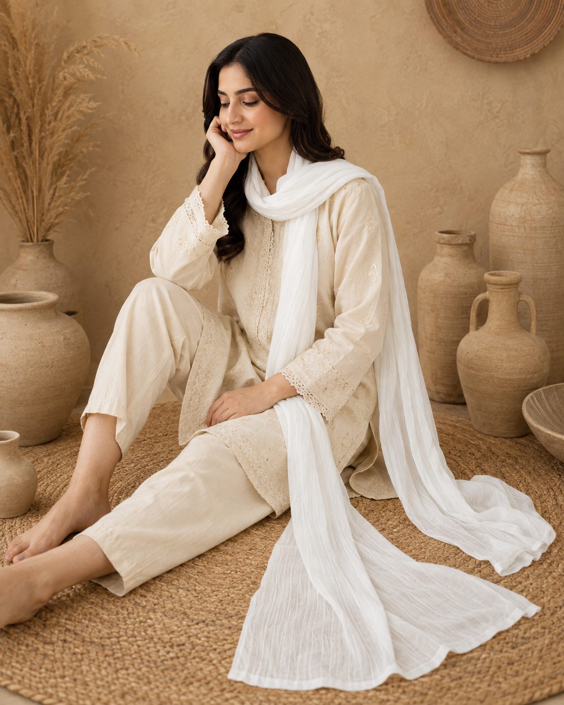 Essential Plain 1 piece lawn Scarf