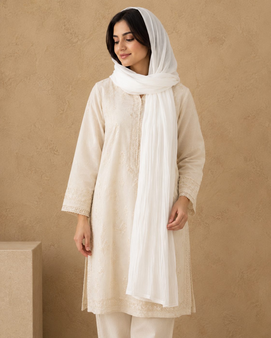 Essential Plain 1 piece lawn Scarf