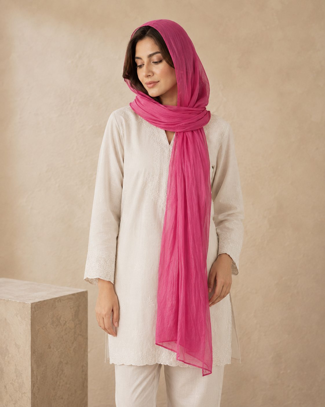 Essential Plain 1 piece lawn Scarf