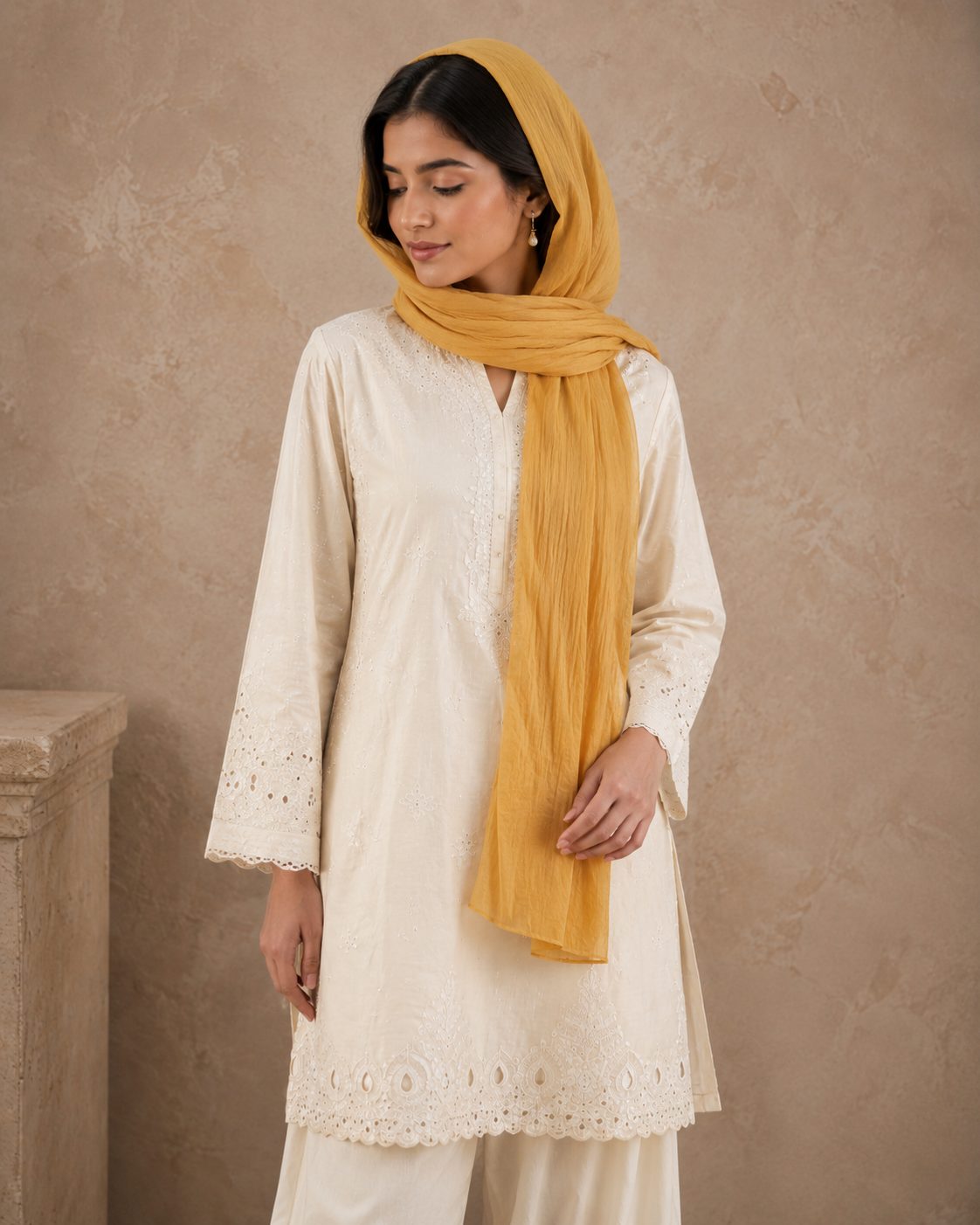 Essential Plain 1 piece lawn Scarf