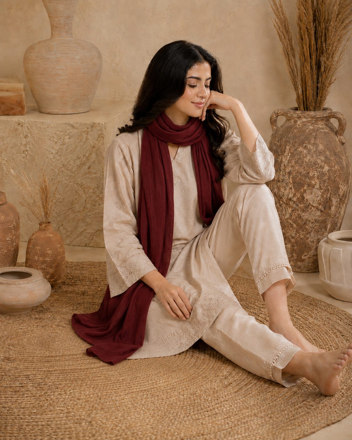 Essential Plain 1 piece lawn Scarf