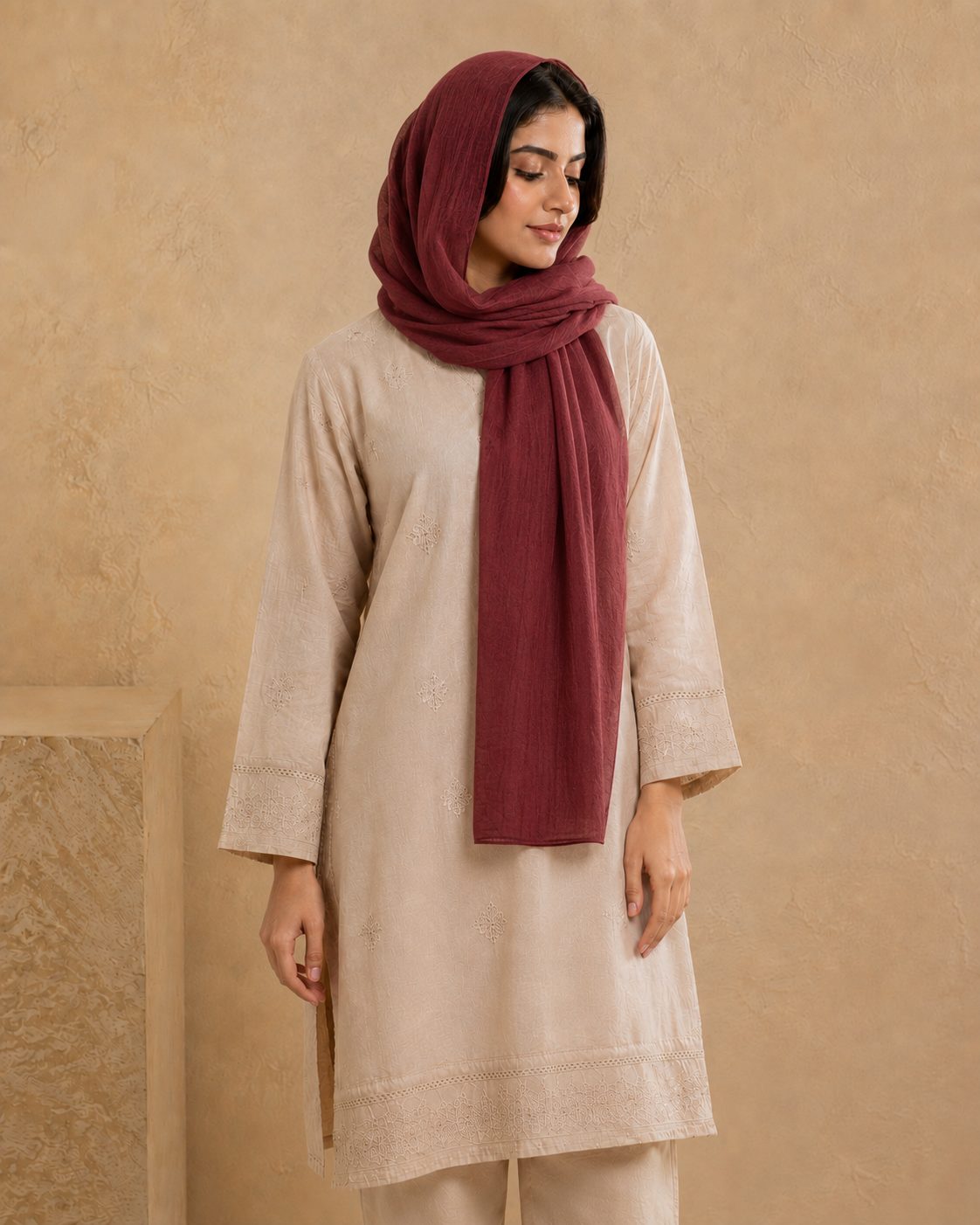 Essential Plain 1 piece lawn Scarf