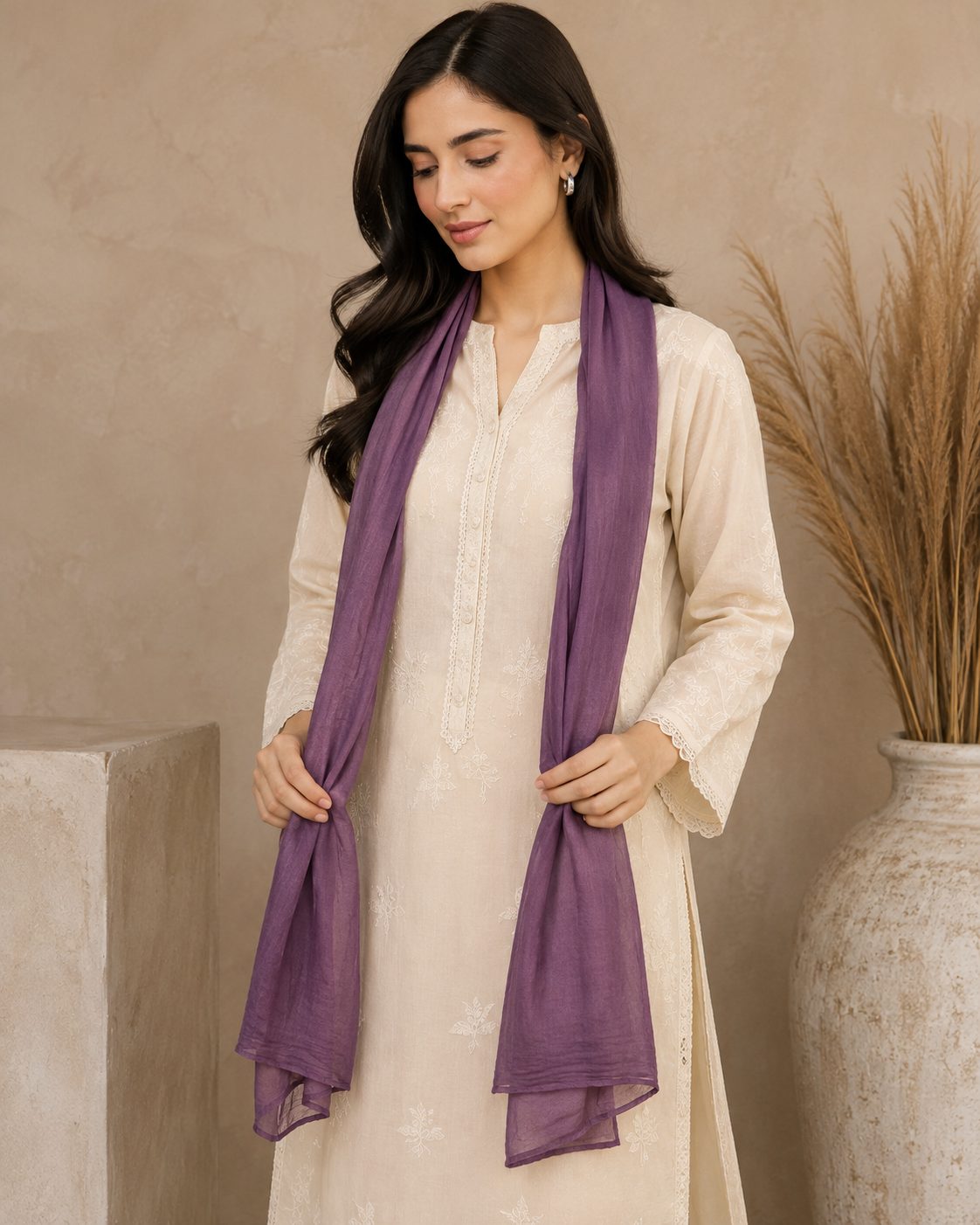Essential Plain 1 piece lawn Scarf