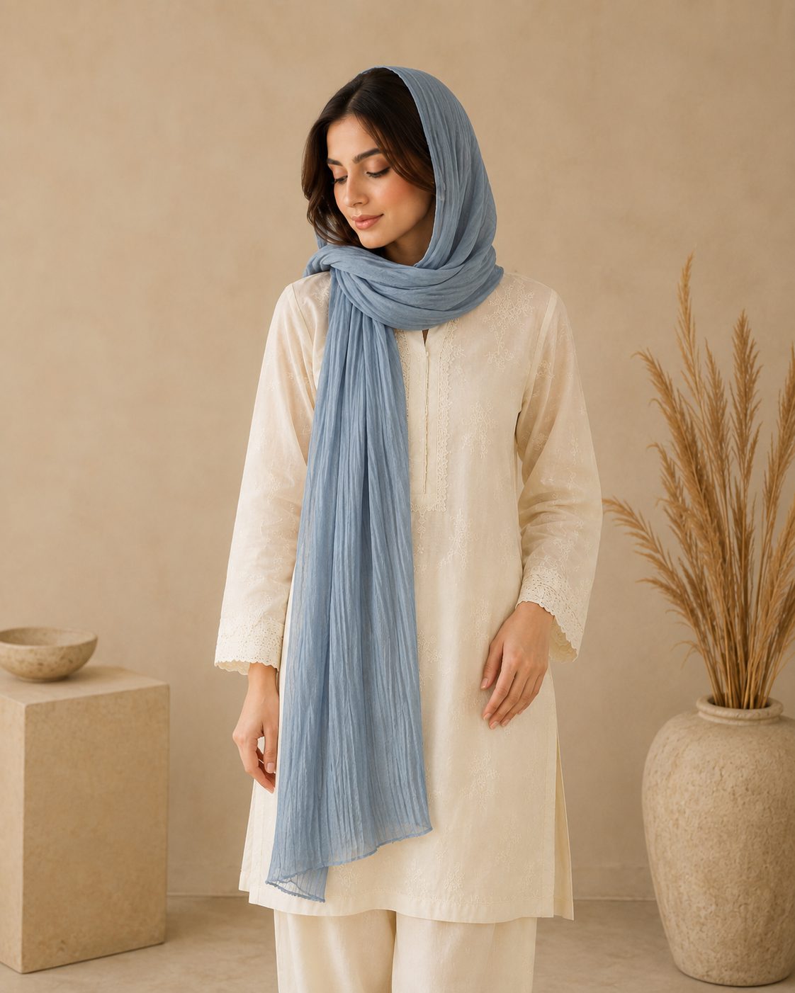 Essential Plain 1 piece lawn Scarf
