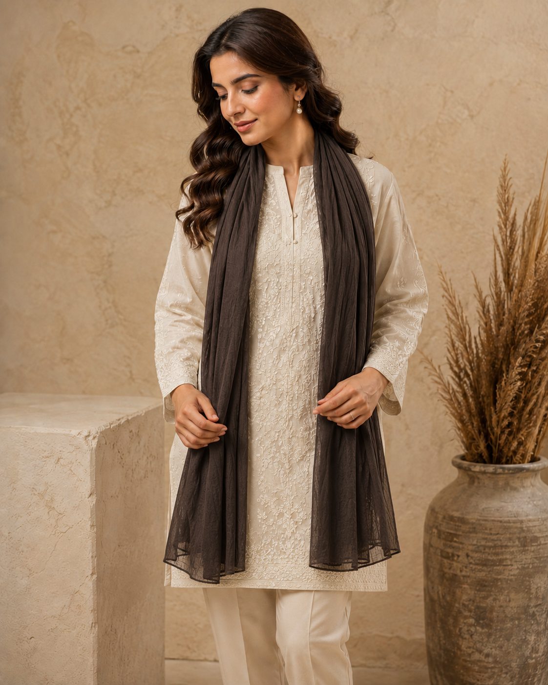 Essential Plain 1 piece lawn Scarf