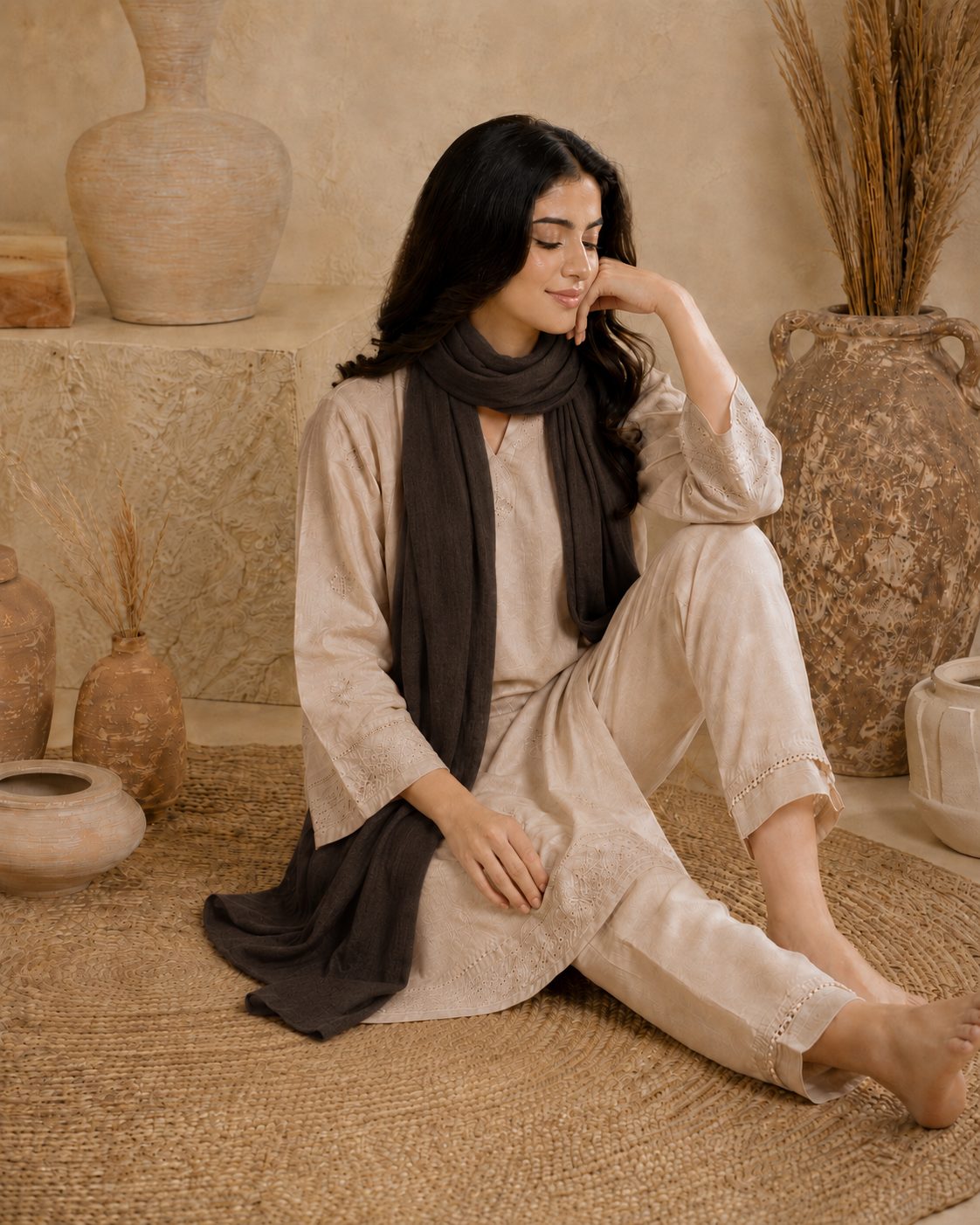 Essential Plain 1 piece lawn Scarf