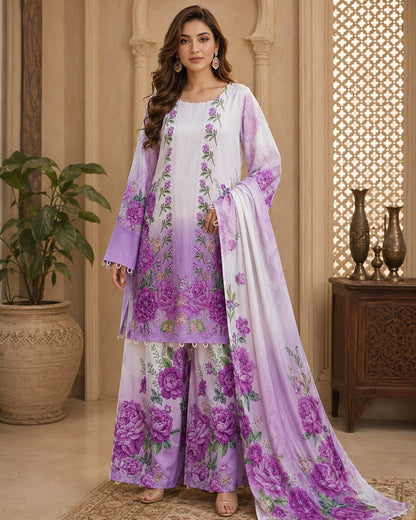 Blooming Grace 3 Piece Digital Print Suit