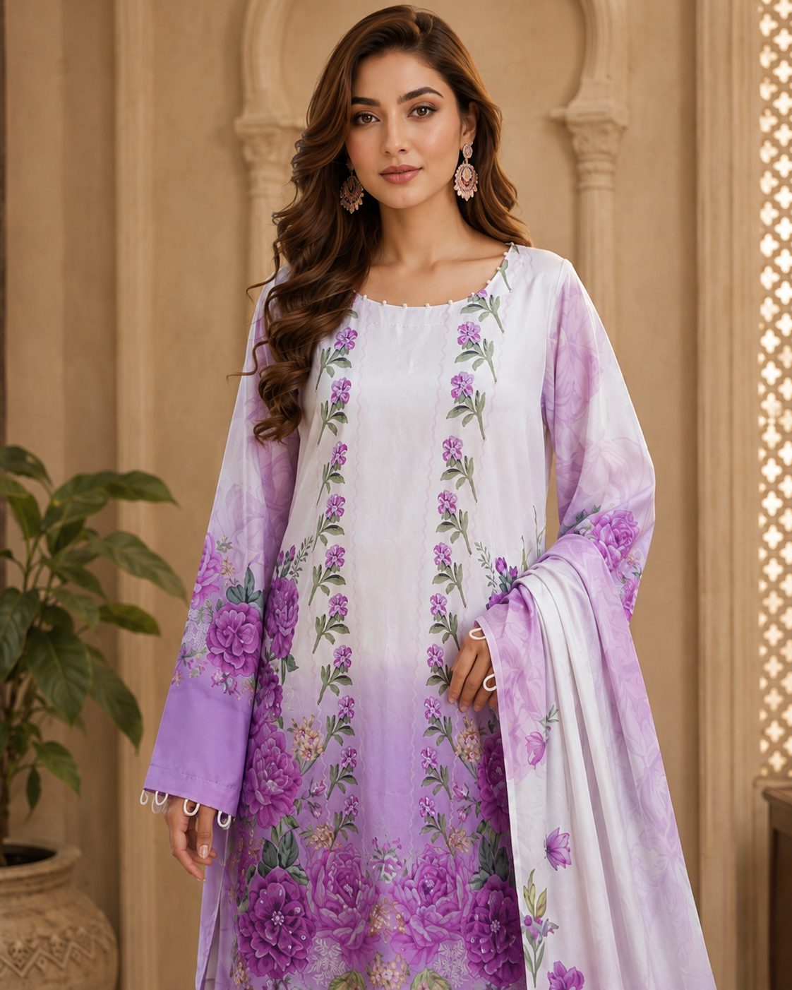 Blooming Grace 3 Piece Digital Print Suit