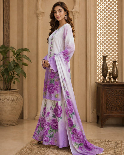Blooming Grace 3 Piece Digital Print Suit