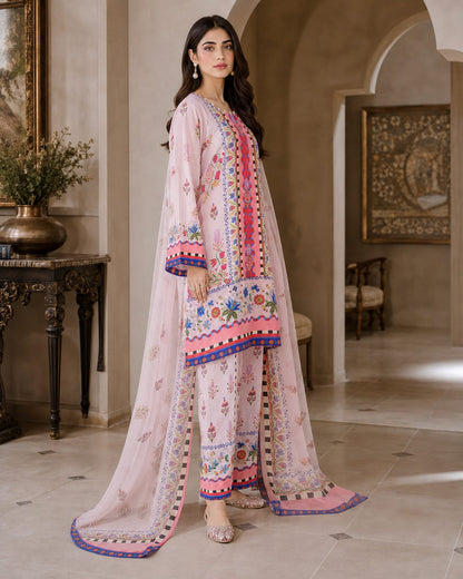 Floral Enchantment 3 Piece Digital Print Suit