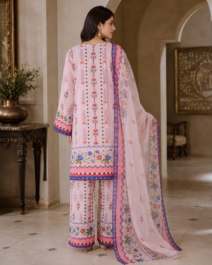 Floral Enchantment 3 Piece Digital Print Suit