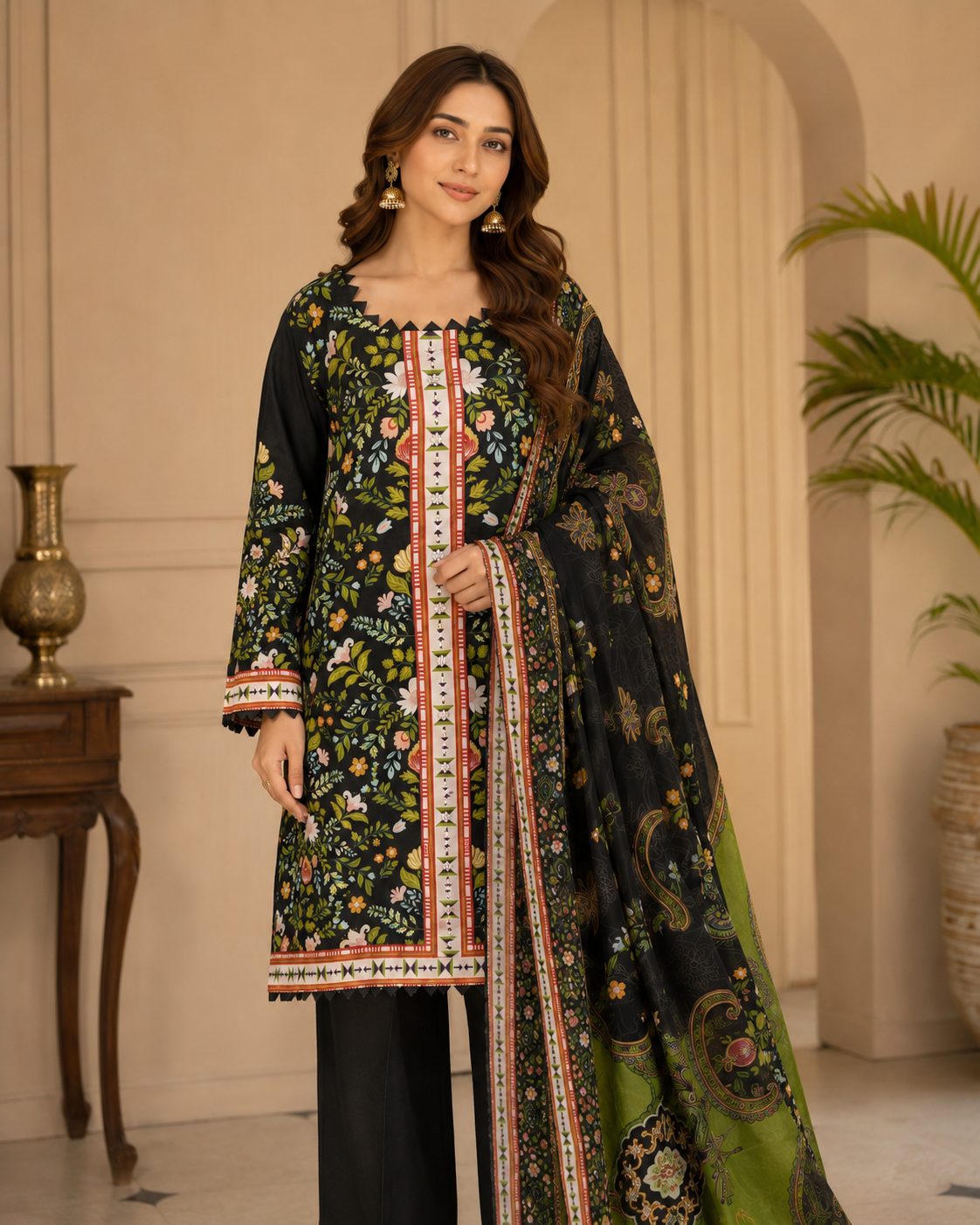 Garden Bliss 3 Piece Digital Print Suit