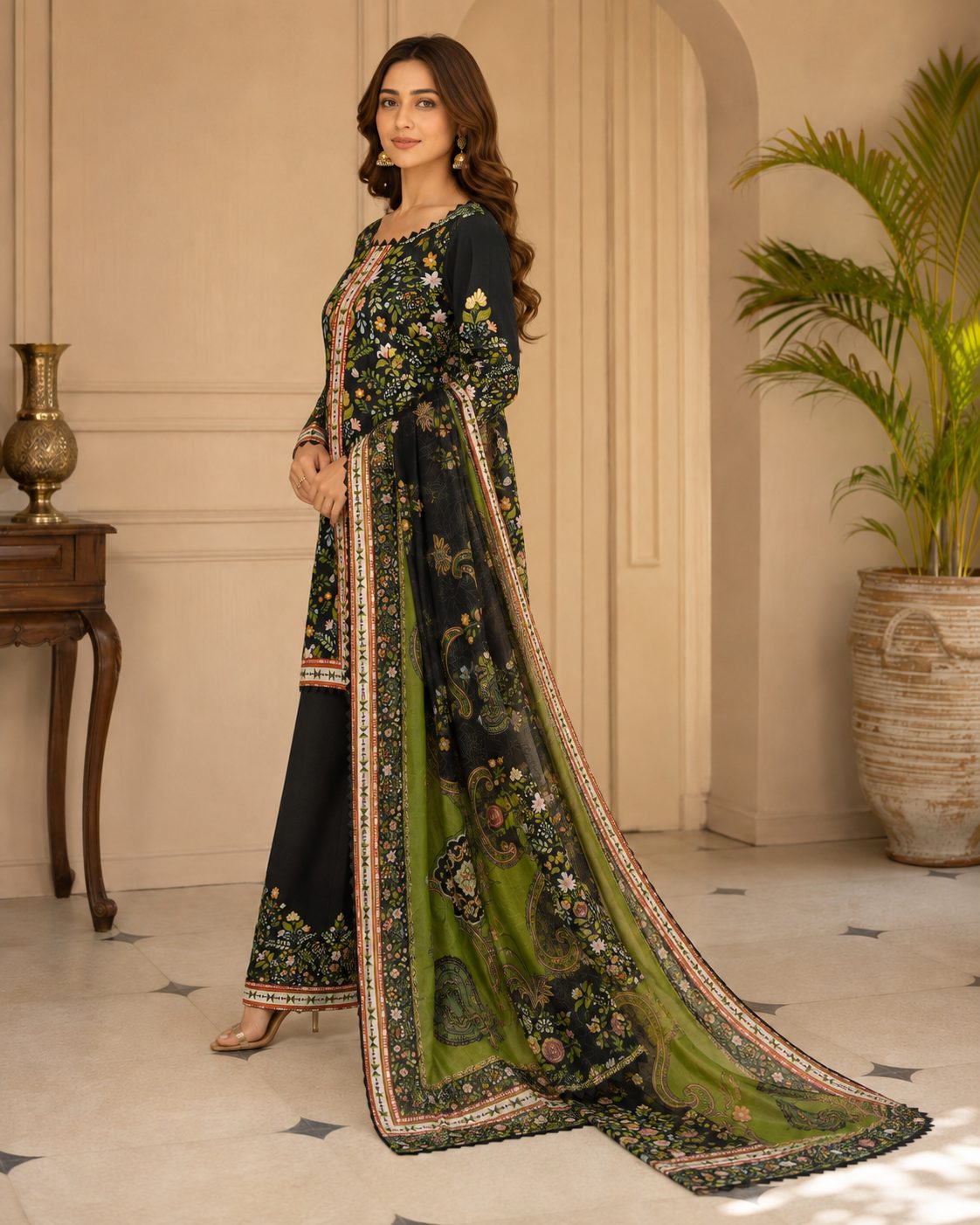 Garden Bliss 3 Piece Digital Print Suit