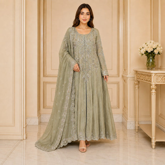 Luxe Blossom Embroided Women Maxi