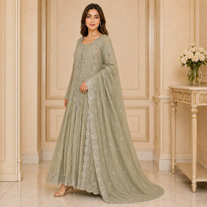 Luxe Blossom Embroided Women Maxi