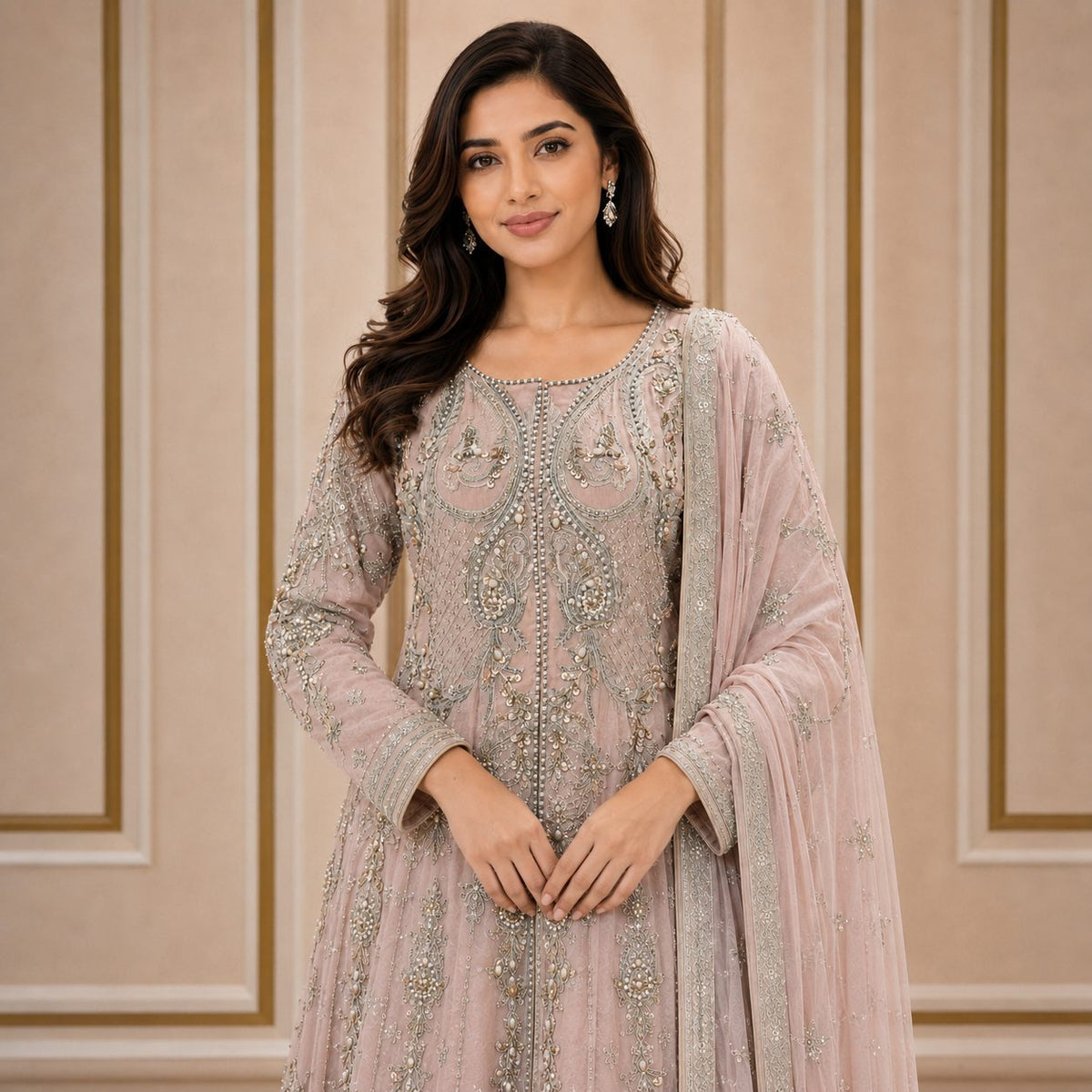 Celestial Grace Embroidered Women Maxi