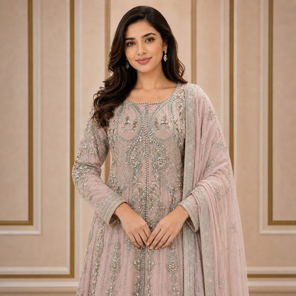 Celestial Grace Embroidered Women Maxi