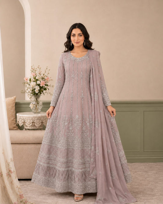Royale Embroidered Chiffon Maxi