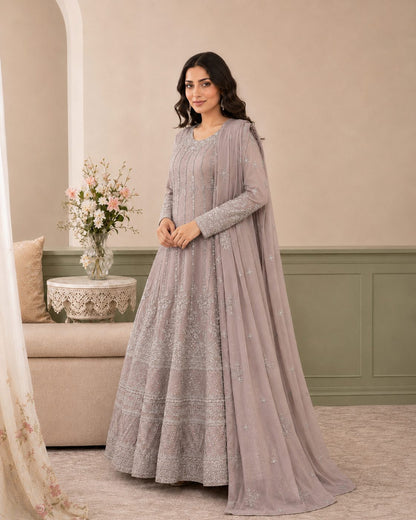 Royale Embroidered Chiffon Maxi